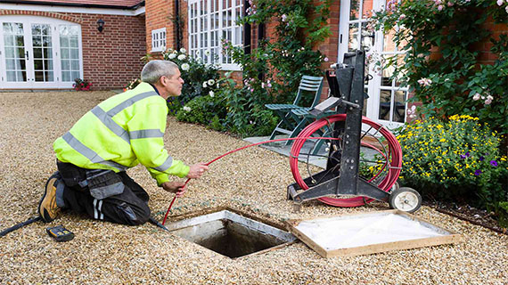 Professional service for clearing blocked external drains.